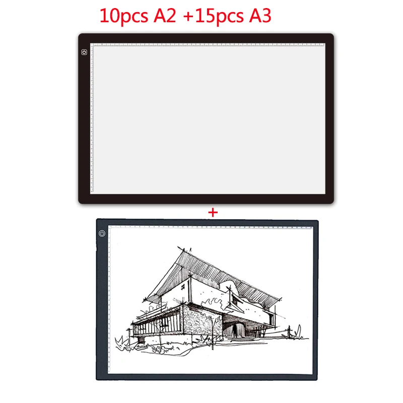 Goede 10Pcs A2 En 15Pcs A3 Draagbare Usb Led Tracing Lichtbak Dimbare Helderheid Tatto Licht Pad