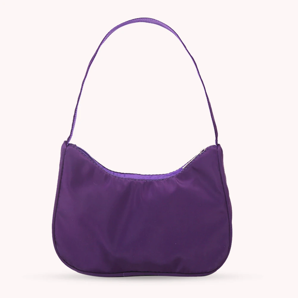

One Shoulder Travel Shopping Nylon Bag Oxford Cloth Handbag Ladies Solid Color Female Underarm Pouch Messenger Baguette Bag