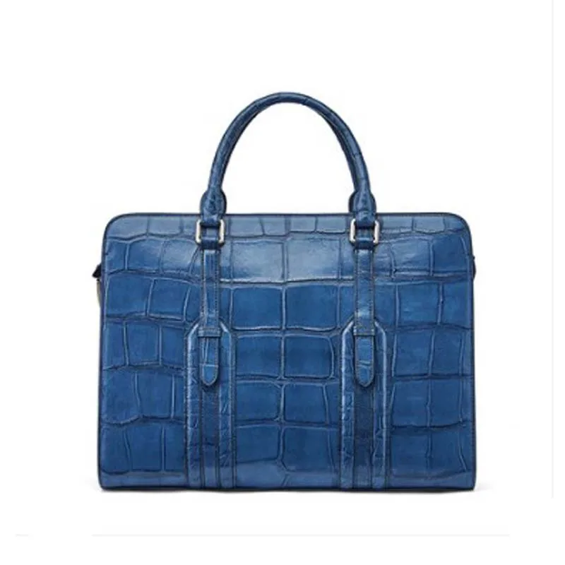 

Деловая сумка gete из крокодиловой кожи для мужчин, многофункциональный портфель большой вместимости, модная простая сумка с комбинированны...