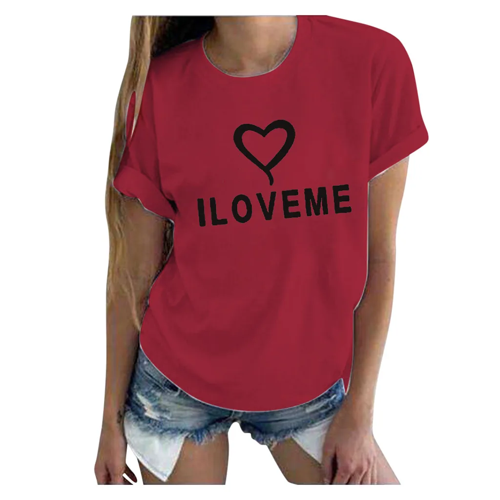 

Fashion Women Casual Solid Blouse Lady Short Sleeve Appliques Letters Printing O-neck Blouse Tshirt Tops Blusas