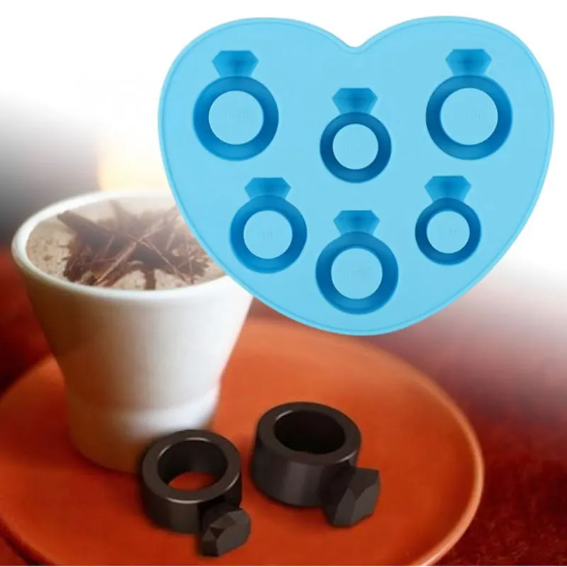 Модные льда лоток Алмаз Любовь кольцо кубики силиконовая форма для формы крема