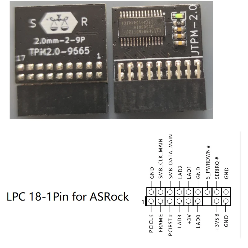 Плата модуля безопасности шифрования Tpm 2 0 материнская плата TPM2.0 LPC 12 14 18 20 Pin для MSI