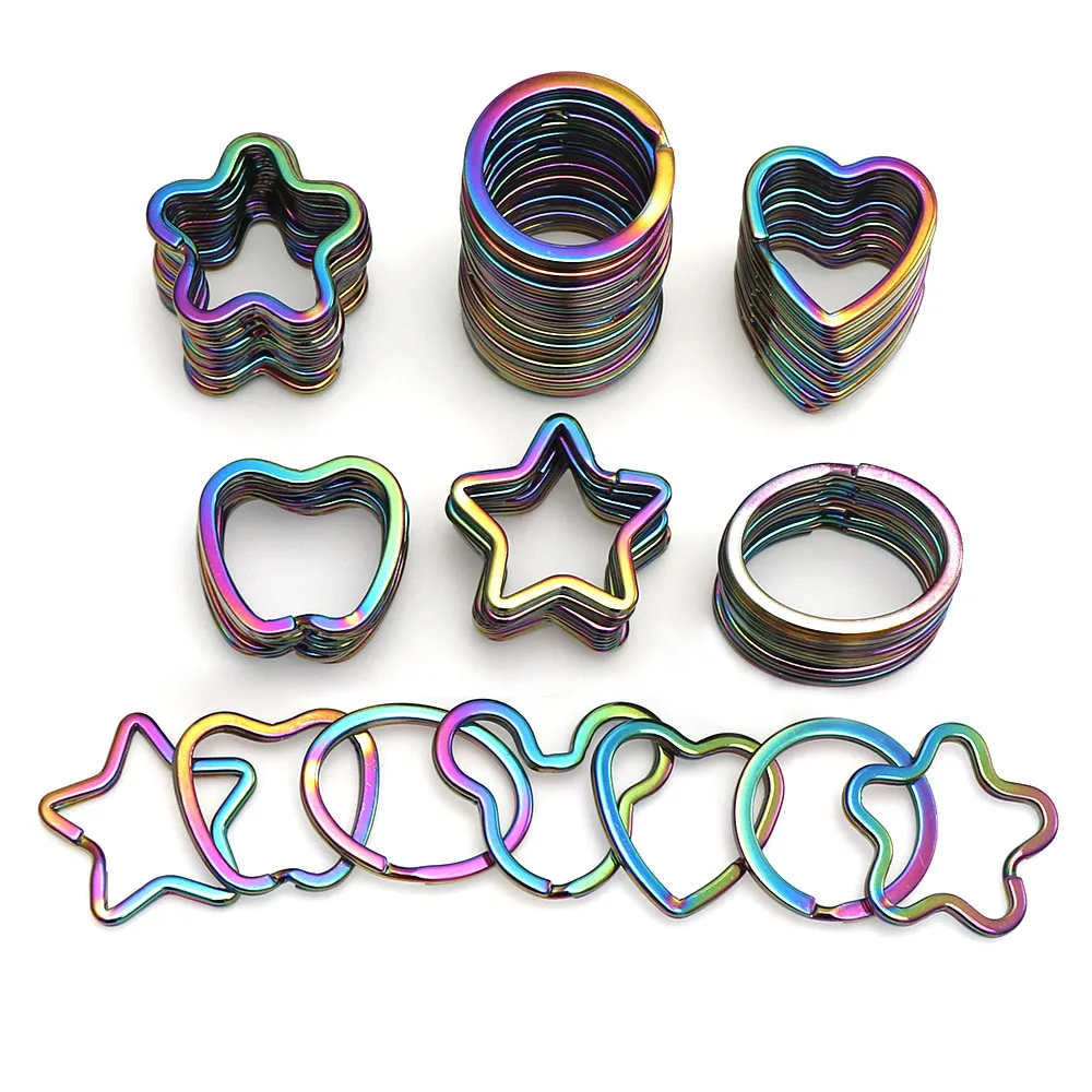 10 шт./ЛОТ цветной брелок для ключей с разрезом кольцо изготовления брелоков