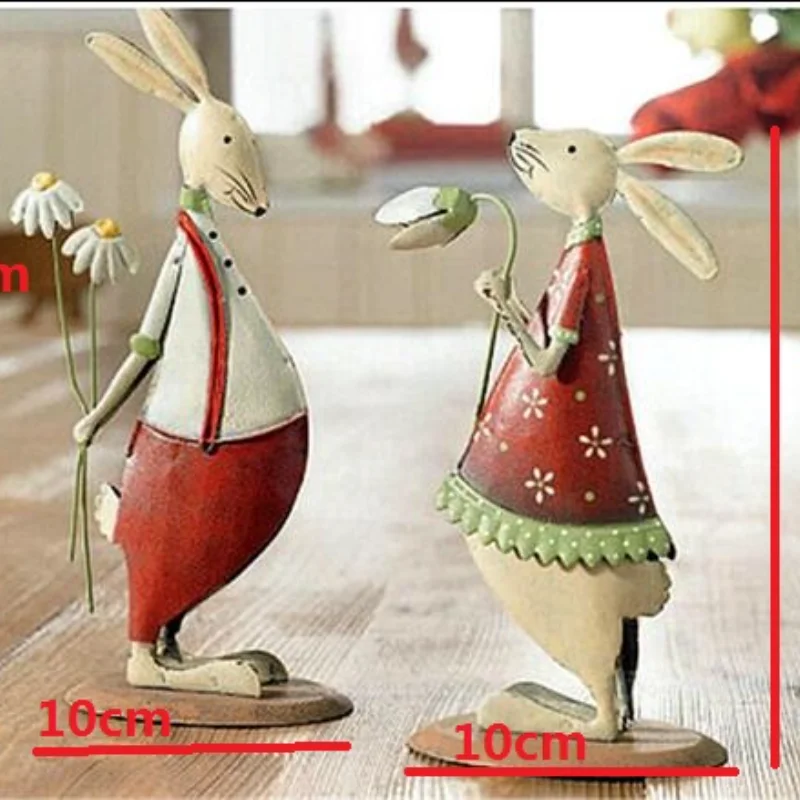 

2pcs,High-20cm,Metal Fashion Rabbit/chicken Home Decoration.Birthday Gift Married,Baby Room Desktop Ornaments
