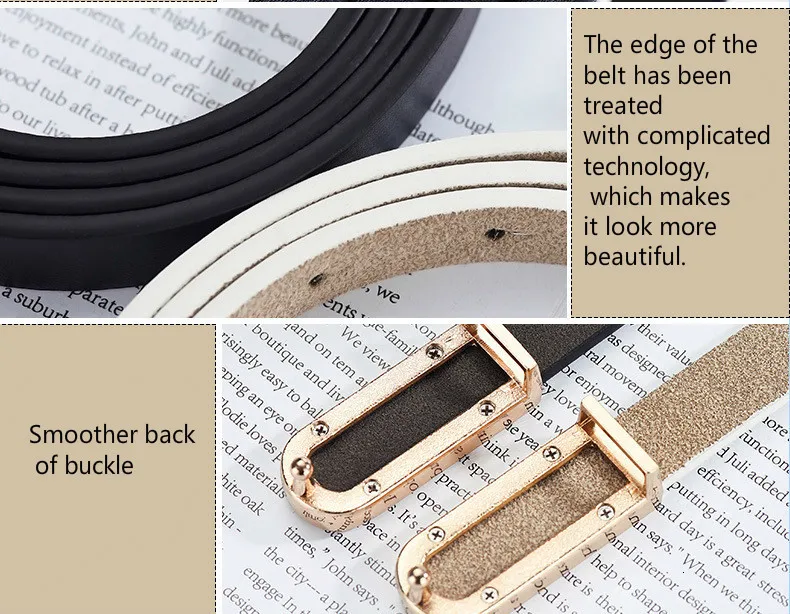 

Classic Wild Female Minimalist Thin Belt Luxury Metal Buckle Thin Belt Straps Waistband Cummerbund For Apparel Accessories 2019