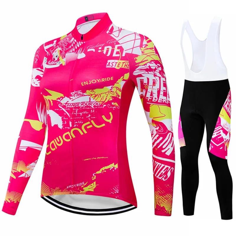 

DWF Female Cycling Jersey Long Sleeves Road Cycling Clothes Spring Autumn Breathable Long Sleeves Bicycle Women's Jersey