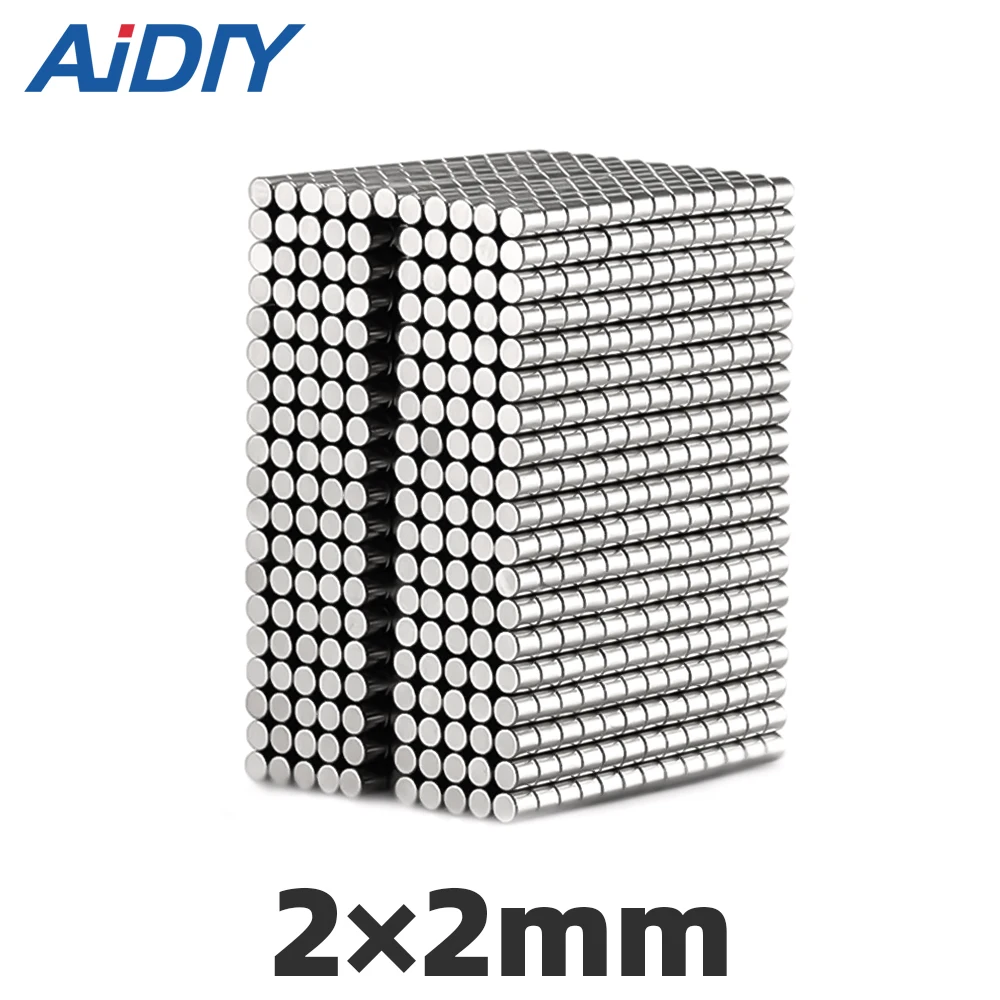 

100/200/500Pcs 2x2mm Neodymium Magnets N35 Permanent Mini Small Round Super Strong Powerful Rare Earth Magnets Disc 2*2mm