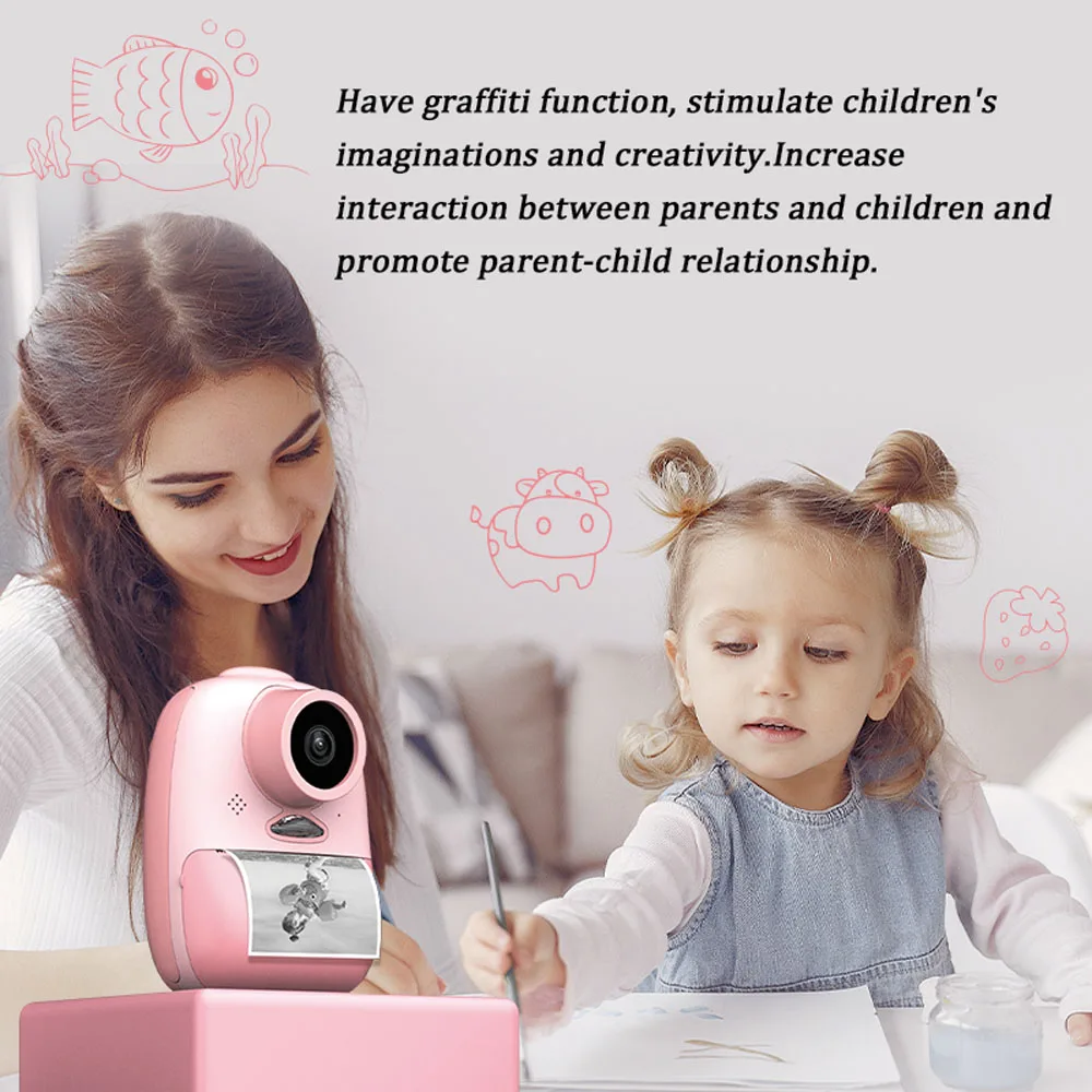 FOR Camera Printer Thermal Kids Toys Photography Polaroids Mini 2 Inch LCD Screen Digital Children | Компьютеры и офис