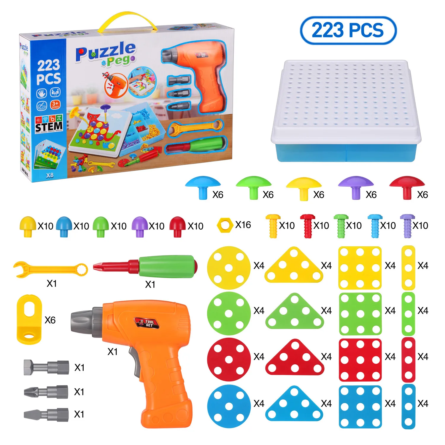 

Kids 3D Electric Drill Screw Nut Building Bricks Toys Drill Disassembly Assembly Children Puzzle Toys Growth Gift