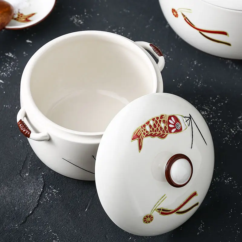 Керамическая кастрюля для супа тушения молока птичье гнездо тушение с крышкой