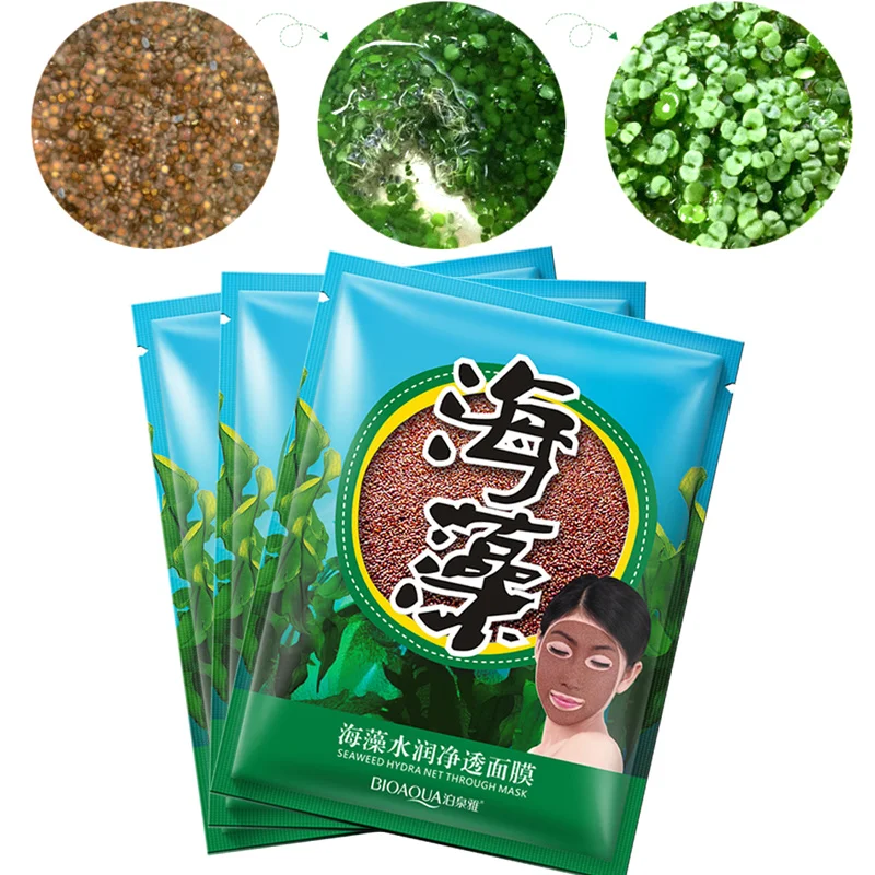 

10Pcs Seaweed Mask Moisturizing Hydrating Pore Shrink Facial Skin Care Mask M88