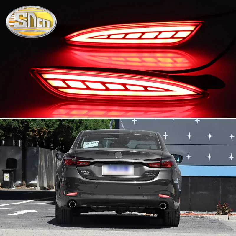 3-in-1 Functions LED Reflector Lamp Rear Fog Lamp Bumper Light Brake Light Dynamic Turn Signal For Mazda 6 2019 - 2020 Atenza