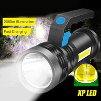 %e2%80%8bwaterproof high lumen flashlight usb fast charging 2000m high power super bright xp led searchlight handheld portable spotlight