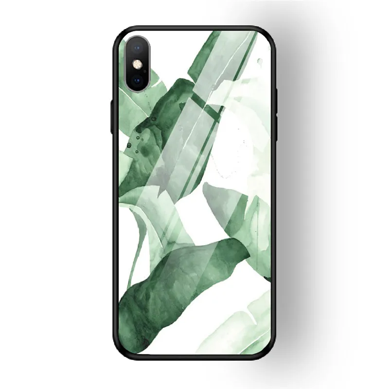 09 Чехол для телефона с цветочным рисунком для iPhone 7, 8, 6, 6S PLUS, XR, X, XS MAX, задняя крышка из закаленного стекла, чехол для iPhone 5 5S se, глянцевый противоударный чехол - Цвет: 09