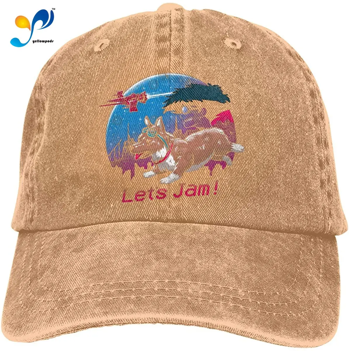 

Cowboy Bebop Let's Jam Cap Adult Adjustable Tennis Cotton Washed Denim Caps For Outdoor