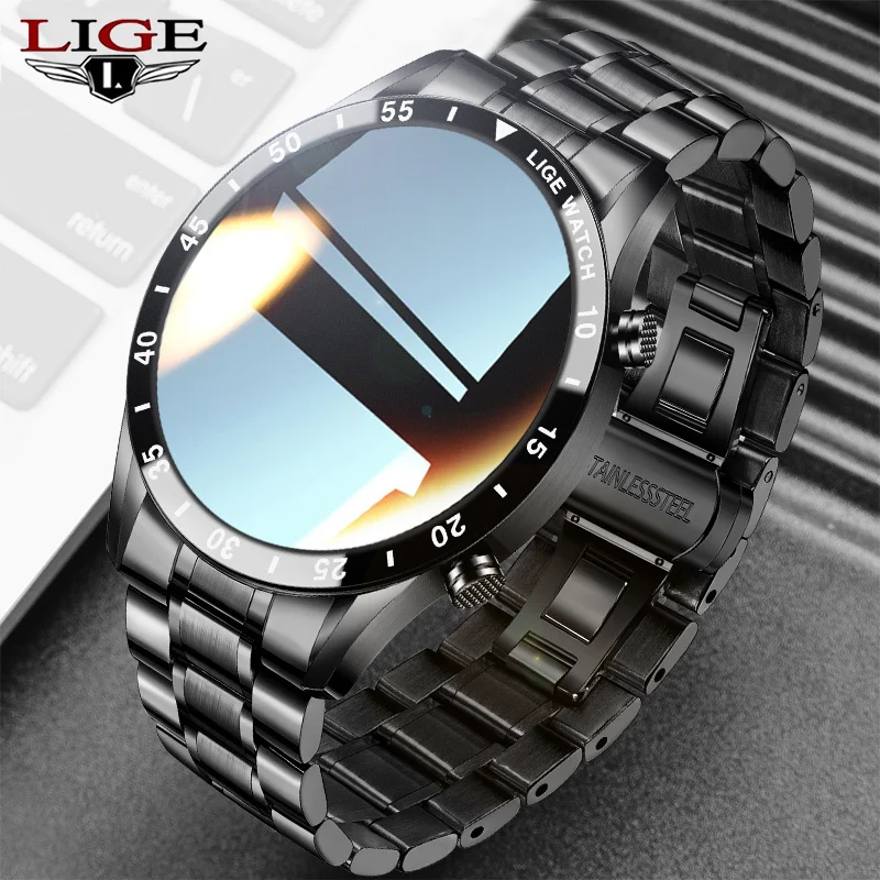 Best Offers LIGE 2021 new men's smart watch sports watch bluetooth call full screen touch IP68 waterproof heart rate monitoring for men