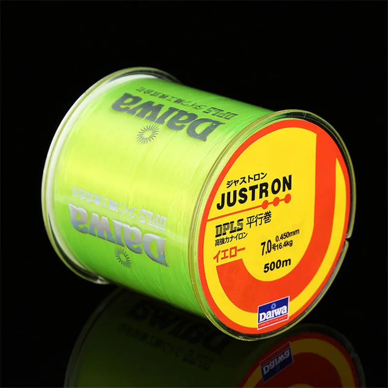 

500m Daiwa Fishing Line Justron Nylon Super Strong Wear-resistant 2LB - 40LB 7 Colors Japan Road pole nylon line for sea poles