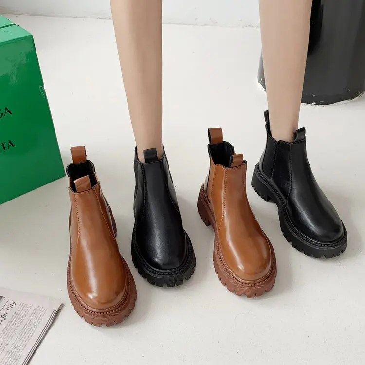 

Женские ботинки из натуральной кожи, новинка сезона осень-зима 2021, Модные ботильоны, Ботинки Martin в стиле ретро, женские ботинки