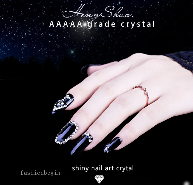 AAAAA граненый кристалл без горячей фиксации с плоским основанием клей для ногтей