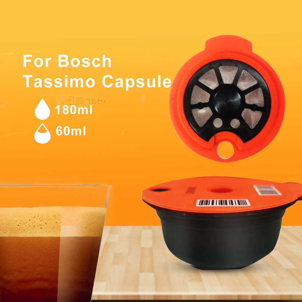 

2022 ICafilas180/60 мл многоразовые капсулы для кофеварки Эспрессо для машины BOSCH-s Tassimoo многоразовый фильтр кофейная капсула