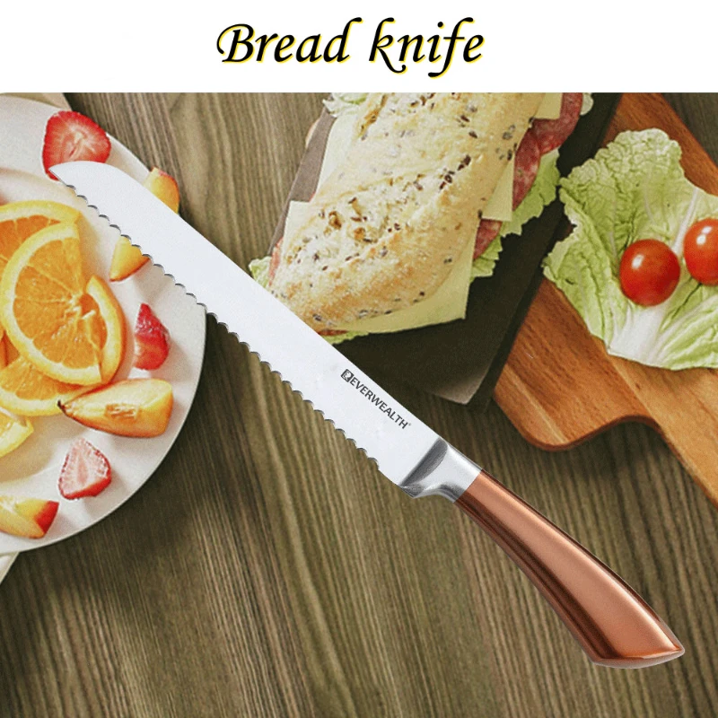 

8 inch bread knife cake baking tool serrated stainless steel knife meat cutting toast kitchen accessories