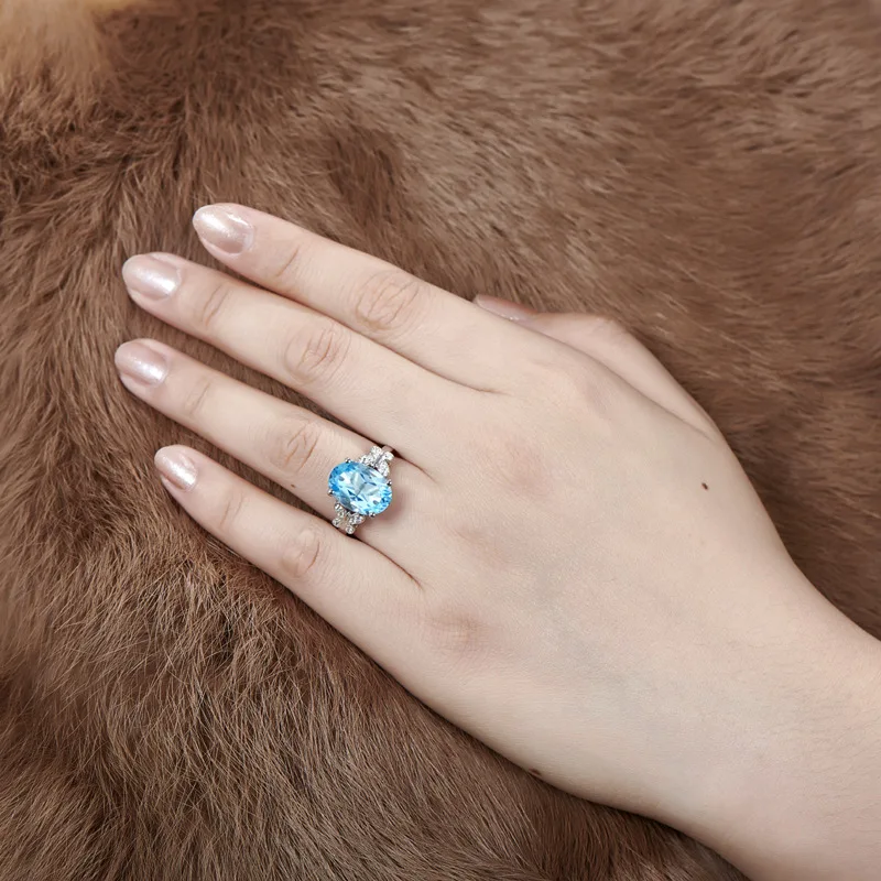 

10*14mm 9.3 Carat oval cut Diamond Ring S925 sterling silver fine wedding proposal anniversary yes i do engagement