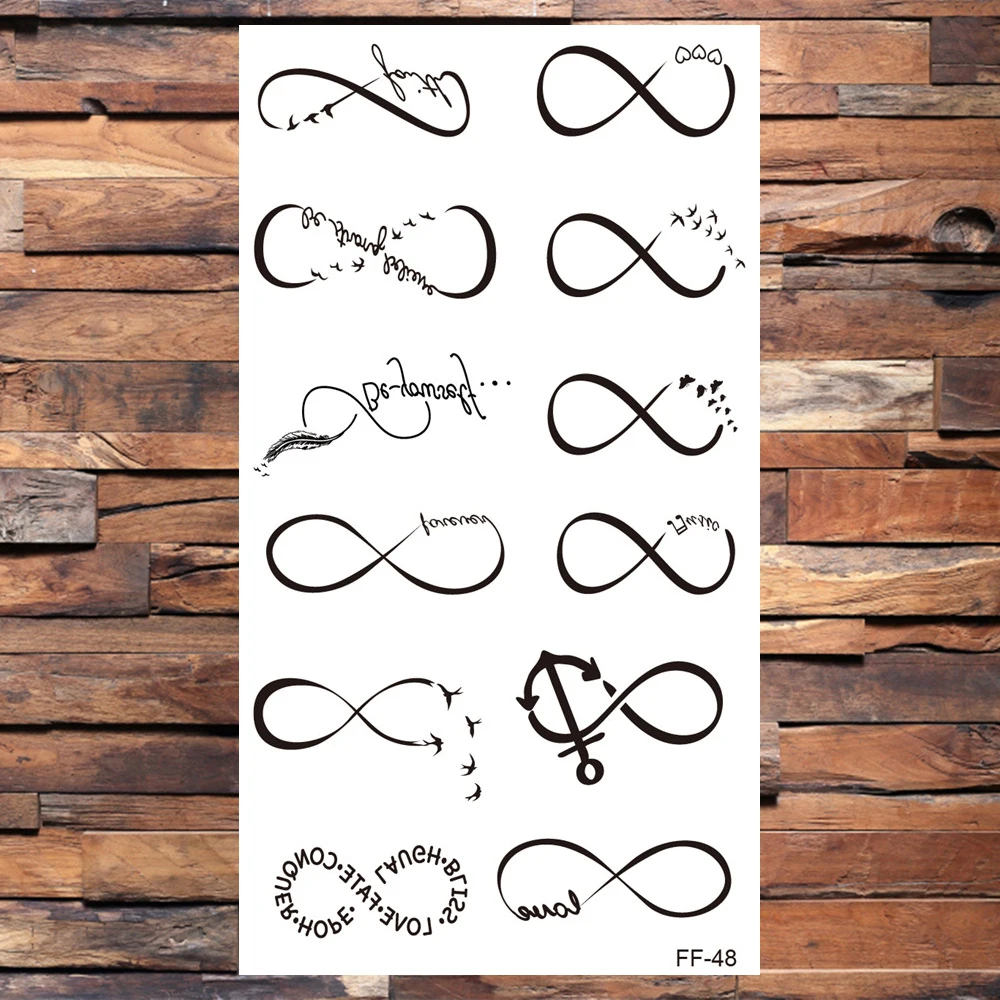 Черные Временные татуировки для женщин и мужчин английские слова искусственные