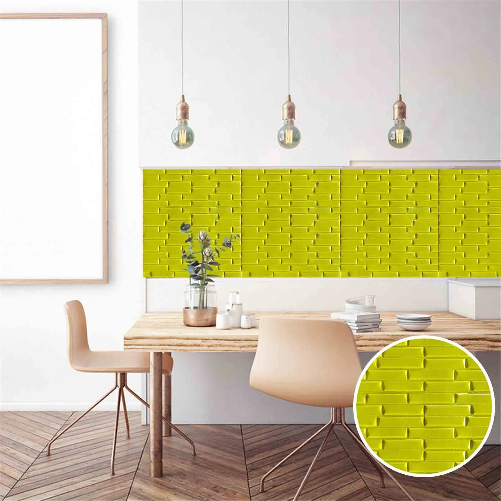 

Mosaic tile stickers living room kitchen 3D waterproof mural decals bathroom decoration DIY self-adhesive wallpaper 10pcs