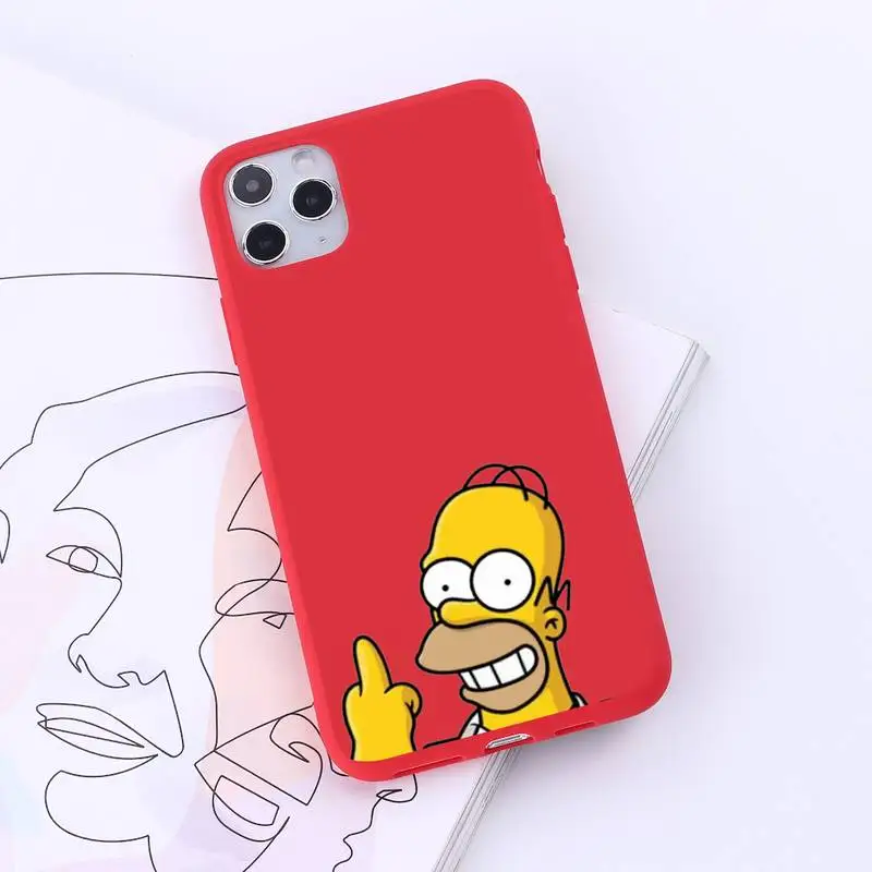

Simpson Phone Case Red Candy Color for iPhone 6 7 8 11 12 s mini pro X XS XR MAX Plus