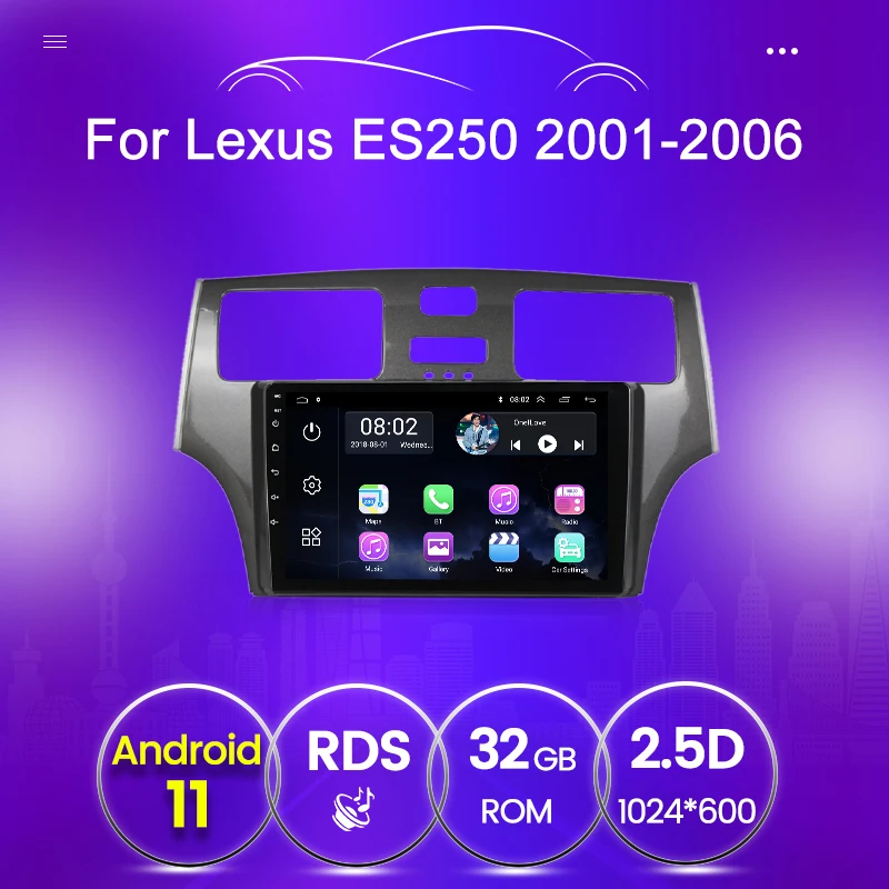 Автомагнитола для Lexus ES250 ES300 ES330 2001-2006 мультимедийный видеоплеер навигатор GPS Android