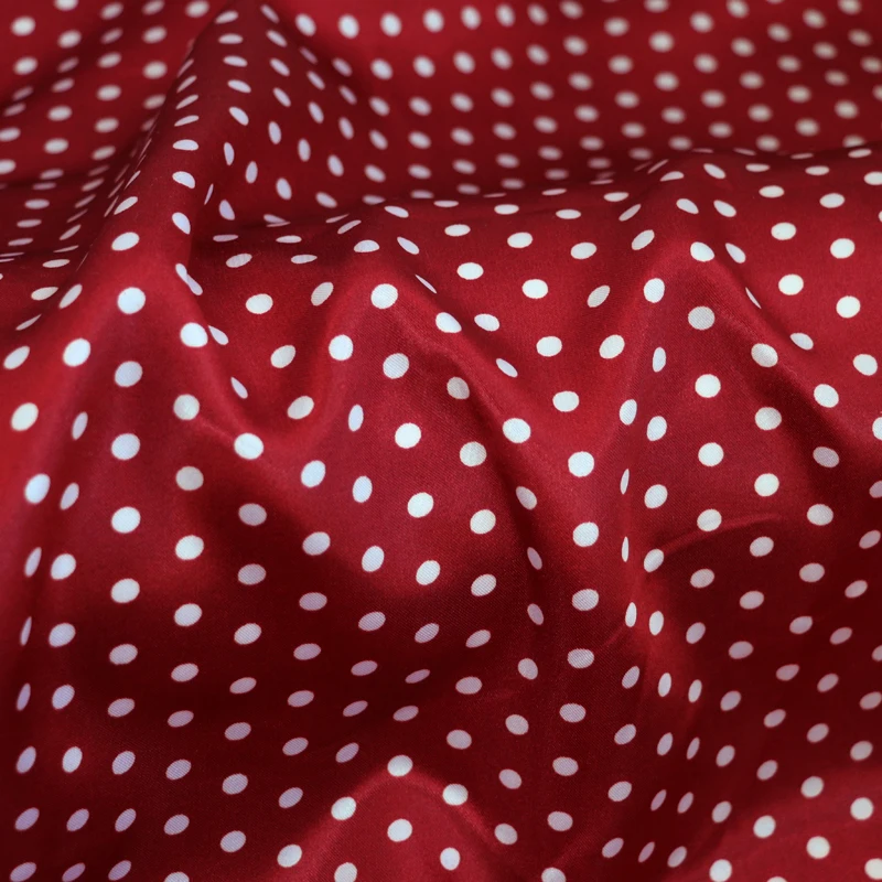 Per Meter, niedliches Polka-Dots-Material, Satin, Charmeuse, weicher Mantel, Futter, Schal, DIY-Stoff – Detail 25