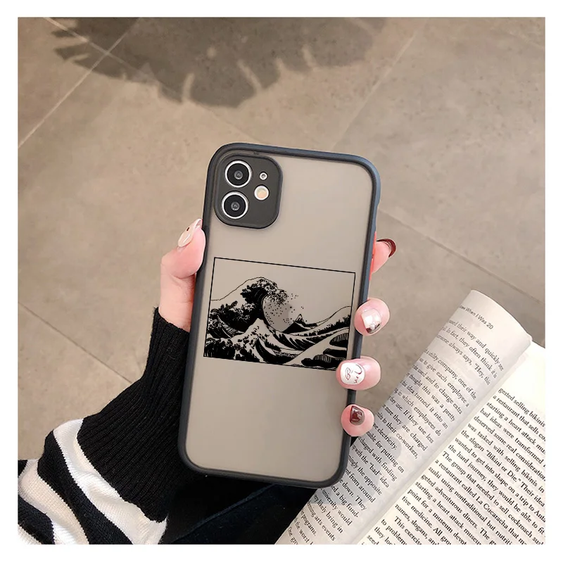 Blue Wave Phone Case For Coque iphone 14 12 11 13 Pro Max 7 8 6s Plus surf ocean Cover For Funda iphone X XR XS Max SE2020 black