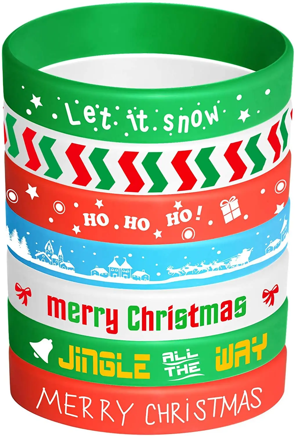 

35 шт., силиконовые браслеты для рождественской вечеринки