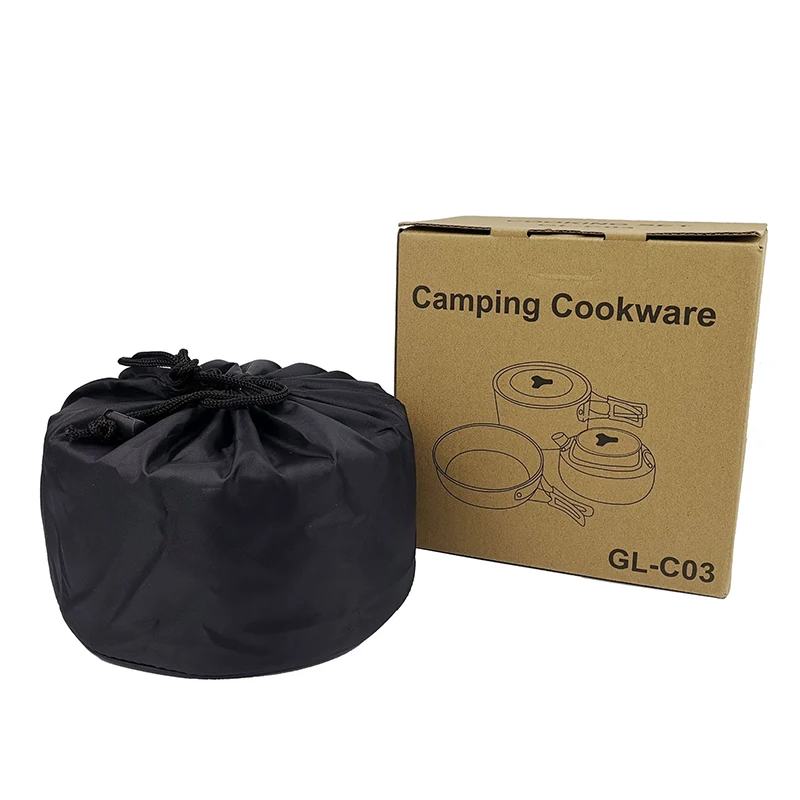 

9Pcs Camping Cookware Kit Outdoor Cooking Frying Pan Pot Teapot Tableware Cups Travel Hiking Backpacking Picnic Set
