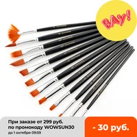 12pcs nylon watercolor paint brushes set different headed multifunction short rod oil acrylic painting brush pen art supplies
