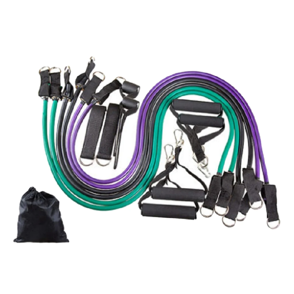 

16pcs Resistance Bands Set Ankle Strap Yoga Pilates Heavy Fitness Bands 150lbs