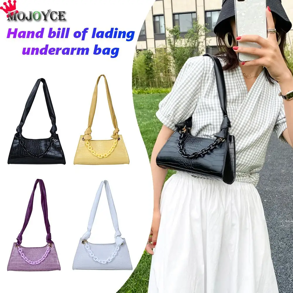 

PU Leather Pure Color Chain Tote Women Casual Shoulder Messenger Bags Purses Youth Ladies Simple Versatile Bag