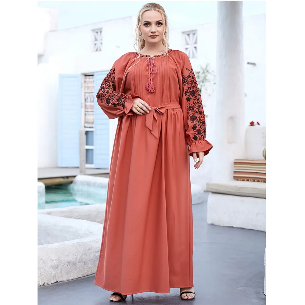 Размера плюс для женщин мусульманское длинное платье Дубай шифон Абая туника с
