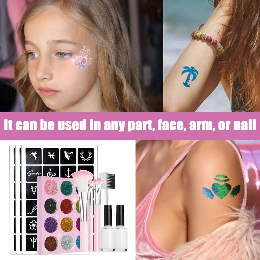 

Glitter Temporary Tattoo Sticker Waterproof Tattoo Decals