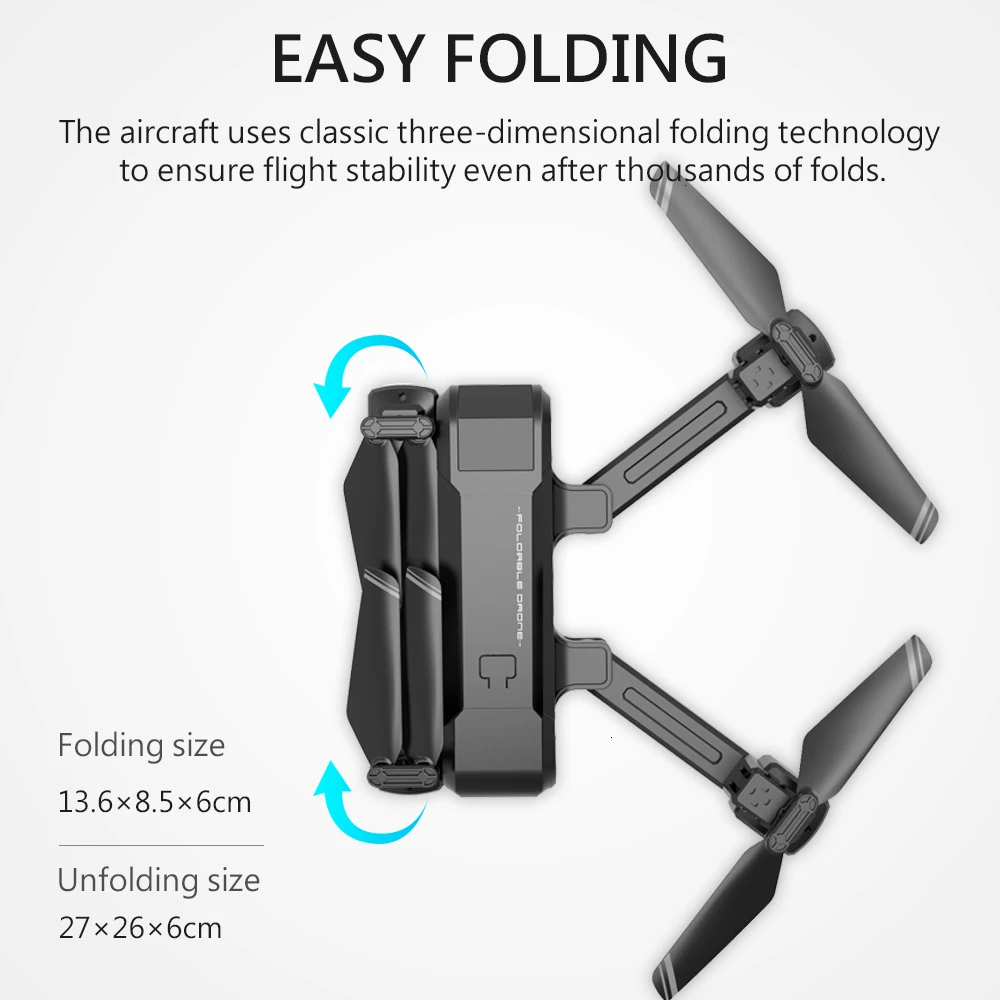 

RC Drone 4K HD Dual Camera Optical Flow Follow Selfie Quadcopter Foldable Mini Drones VS Z5 GW69 E58 SG901 Dron Toy Gift