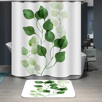 on sale leaves patten waterproof shower curtain set with 8 hooks bathroom curtains 3jl607