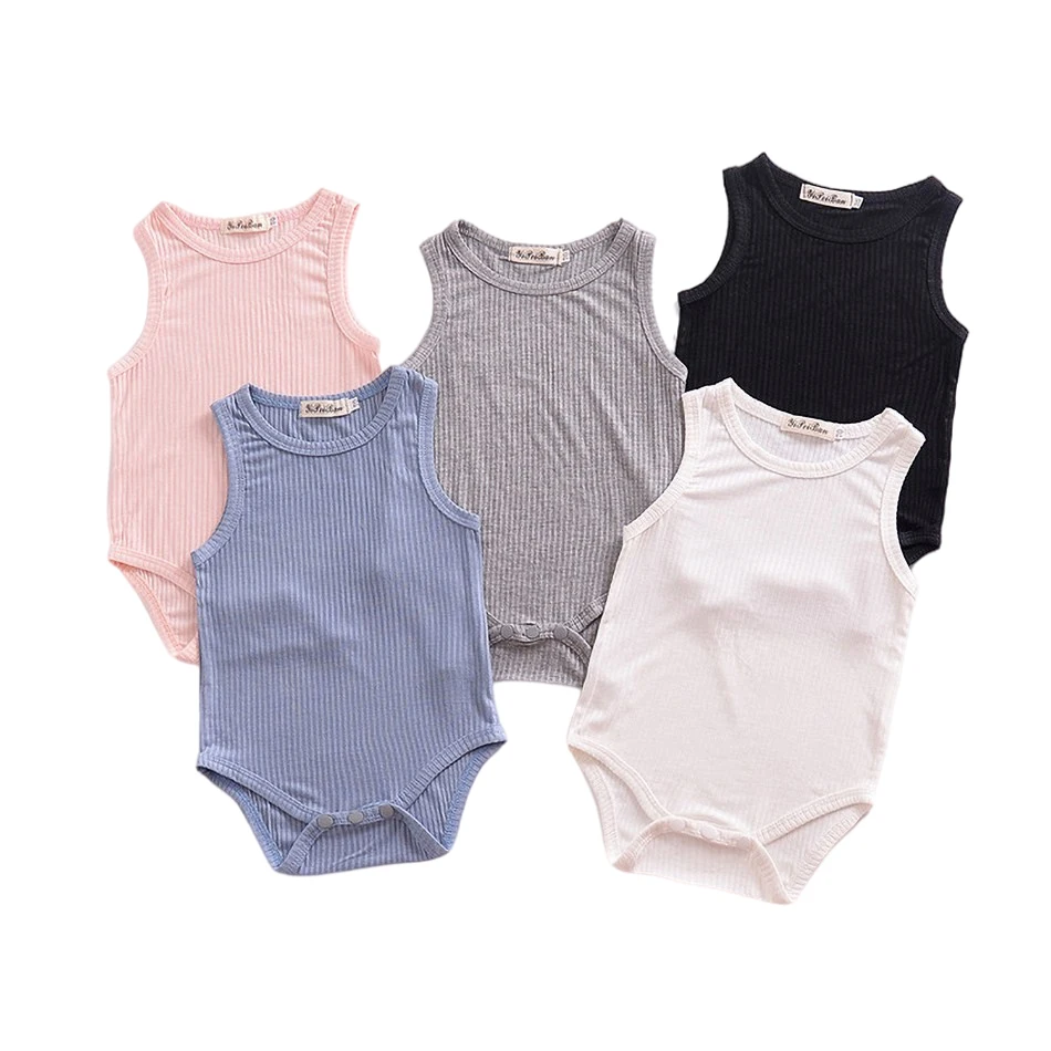 

New Born Boys Girls Romper Sleeveless Candy Color Baby Onesie Fashion 0-2 Years Newborn Summer Fashion Jumpsuit Toddler Bodysuit