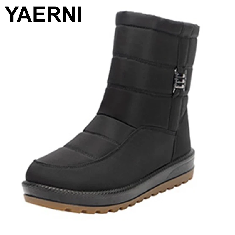 

YAERNI Women's Winter Boots Female Plus velvet waterproof Non-slip Ankle Boots Ladies Snow Boots Mother Casual Shoes Plus Size