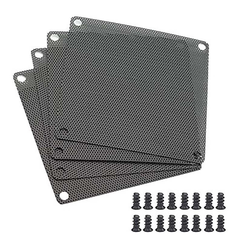 

120mm dust filter radiator computer fan filter cooler PVC black dust cover computer mesh cover 10 pieces 40 screws