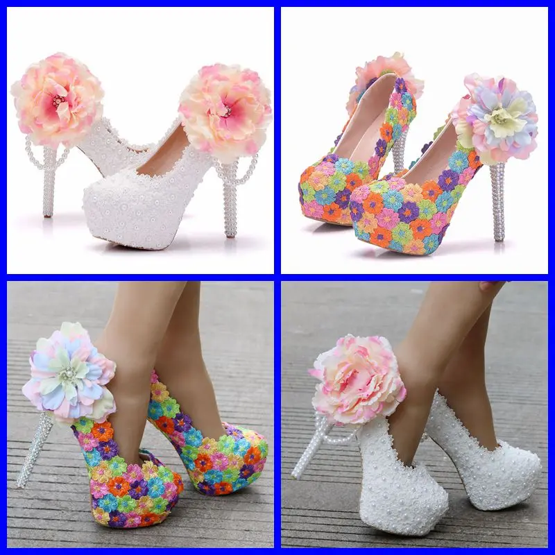 Туфли-лодочки женские свадебные на шнуровке высокий каблук платформа со