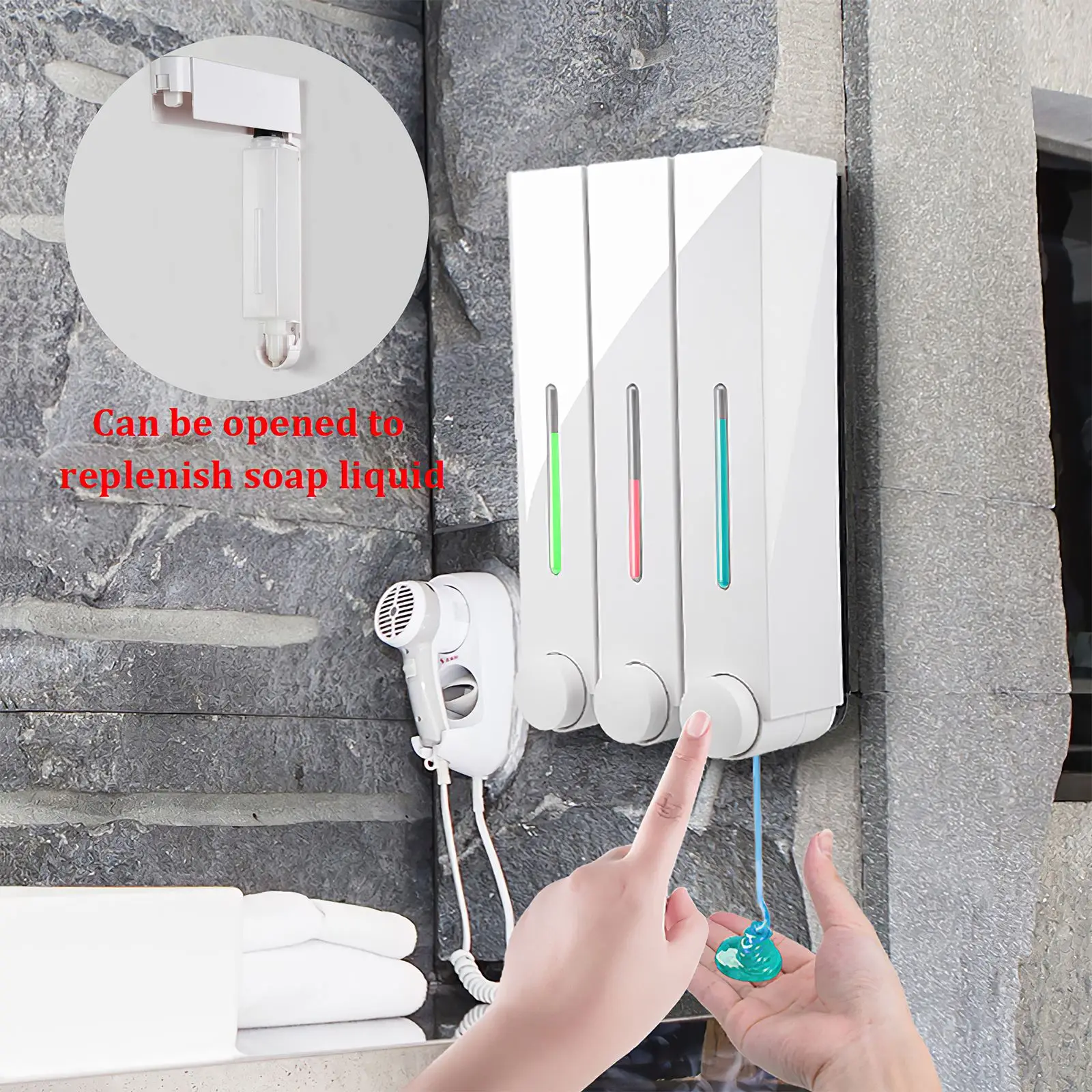 

420ML Wall Mounted Bathroom Liquid Soap Dispenser Washing Lotion Hand Sanitizer Family Hotel Kitchen Shower Gel