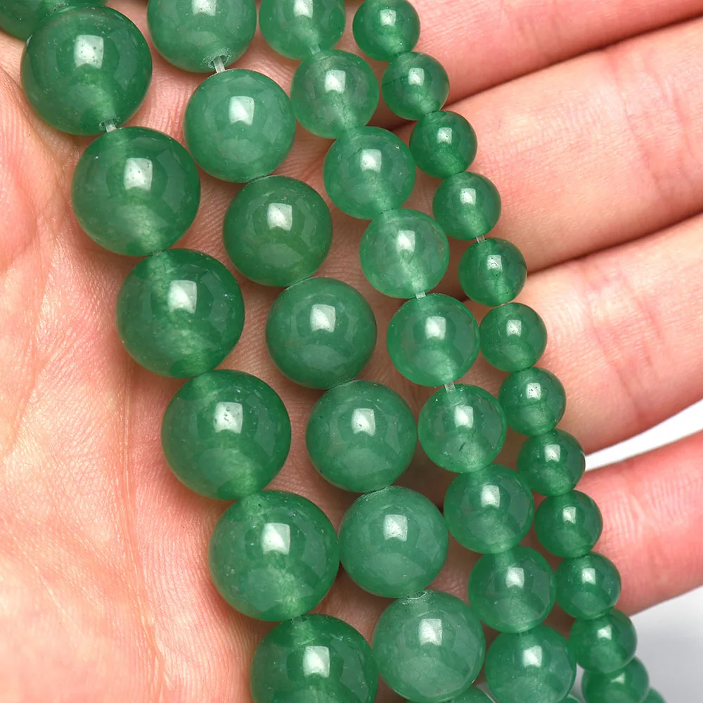 Бусины 4/ 6/8/10 /12 мм натуральный камень зеленый авантюрин незакрепленные бусины из