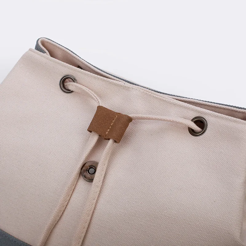 

Panelled Backpack Female Canvas Bag Preppy Style Student School Bag For Girls Teenagers Women Anti Theft Backpack For Travelling