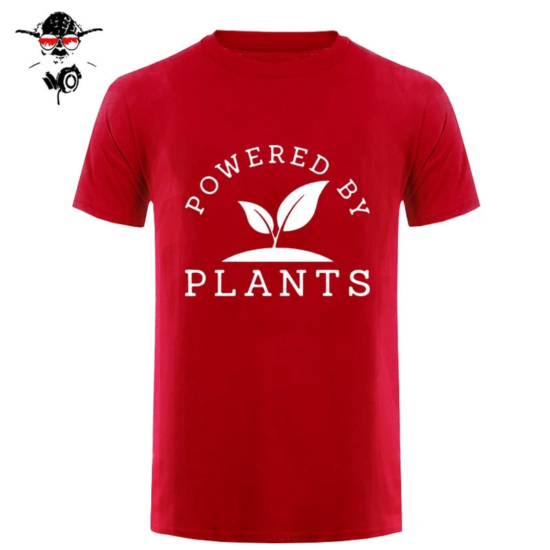 Мужские и женские футболки Power By Plants летние унисекс для вегетарианцев Забавные
