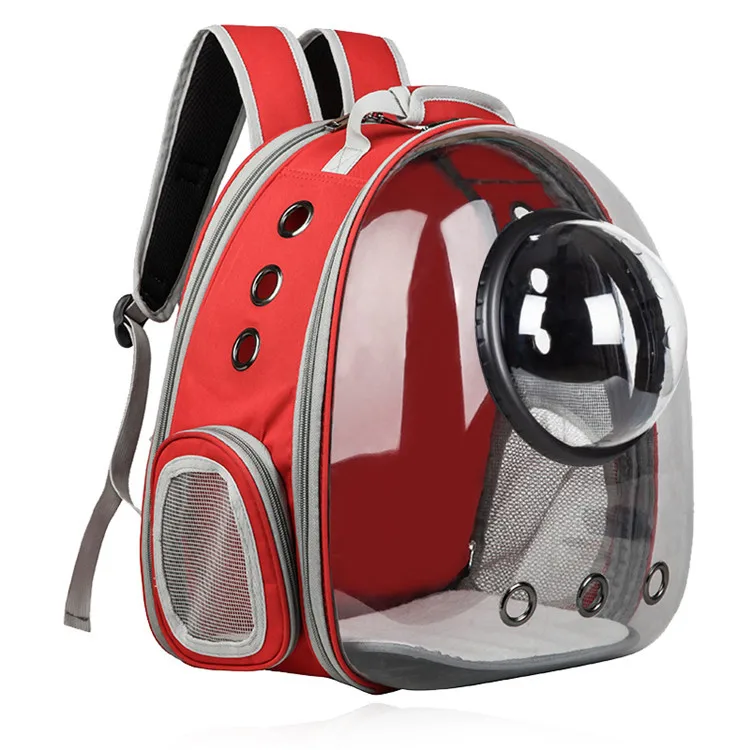 

Full transparent cat bag easy to go out fiber double shoulder pet bag small dog breathable extended mesh cat space bag